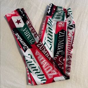 Zumba Fitness Red and Green Leggings Dynamic Style